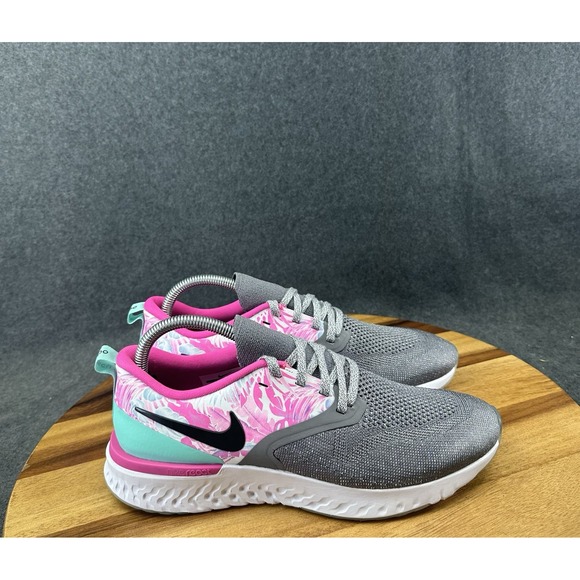 Nike Shoes - Nike Odyssey React 2 Flyknit Womens Running Shoes Size 10 Gray Pink CI7578-001